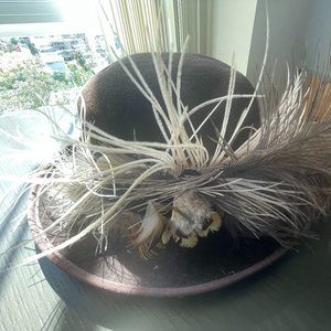 Brown Brim with Feathers